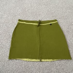 REI Pistachio Green Cotton Blend Drawstring Raw Hem Mini Sweat Skirt Women’s XS